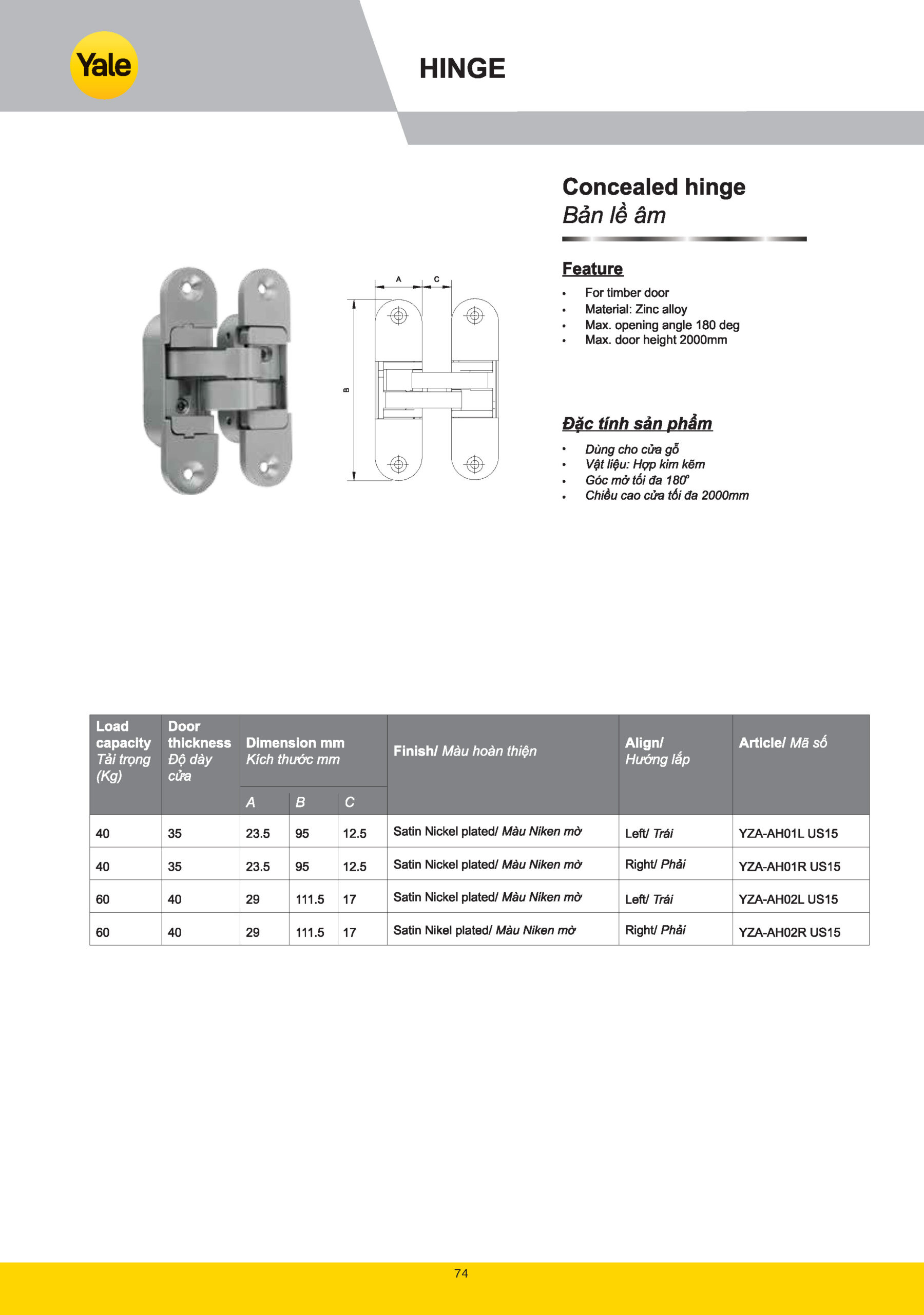 Bản Lề Yale catalogue yale 2025 Page 072 scaled