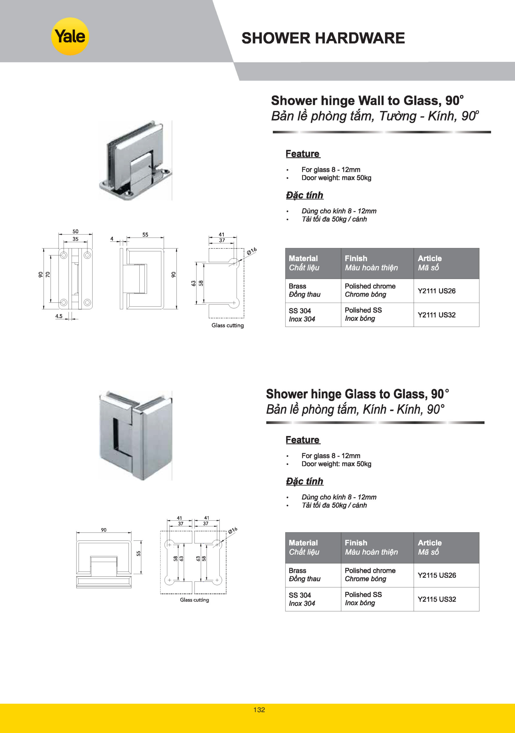 Phụ kiện kính phòng tắm Yale catalogue yale 2025 Page 130 scaled
