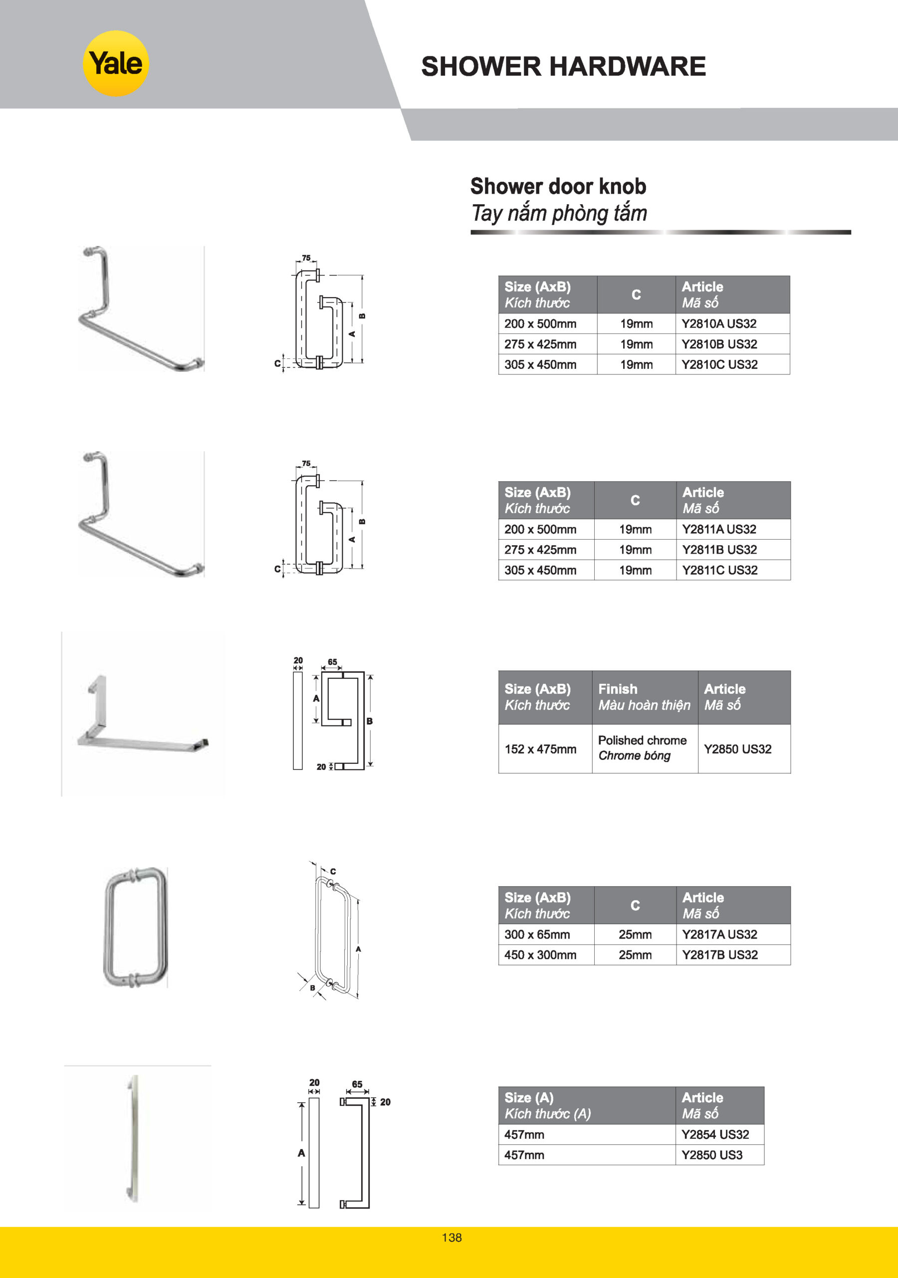Phụ kiện kính phòng tắm Yale catalogue yale 2025 Page 136 scaled