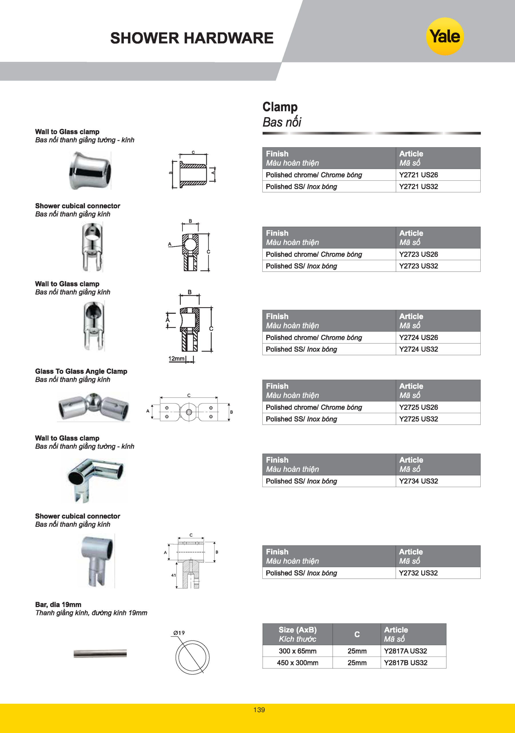 Phụ kiện kính phòng tắm Yale catalogue yale 2025 Page 137 scaled