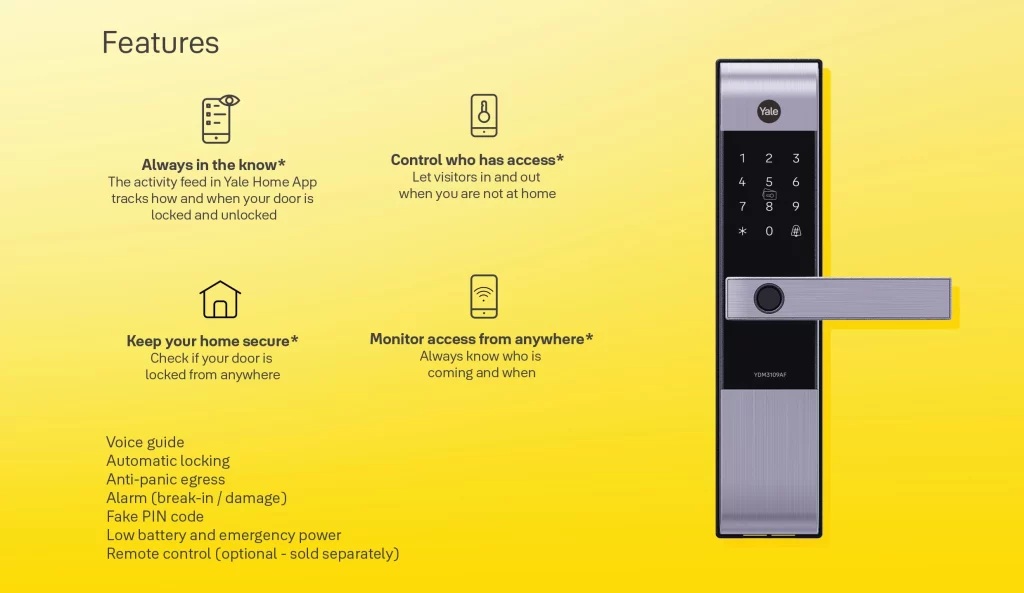 Yale YDM 3109AF MB YDM3109AF CG Mo bang App Yale Home san co tren khoa qua Bluetooth