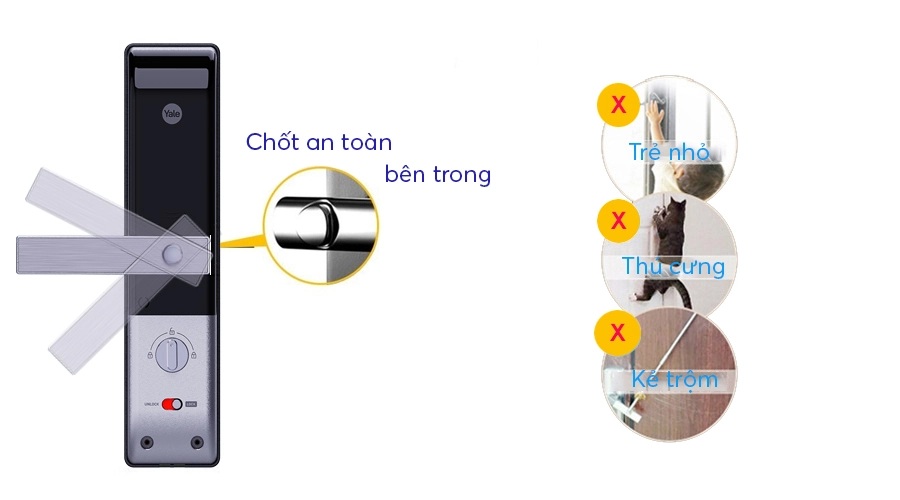Yale YDM 3109AF MB YDM3109AF CG Tien ich nut an toan phia trong nha